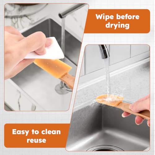 8Pcs Rubber Caulking Tool 4 Size Set, Reusable Sealant Spatula Spreader, Caulk Finishing Tool Grout sealer Applicator for Toilet Brick Skirting Kitchen Bathroom(Brown)