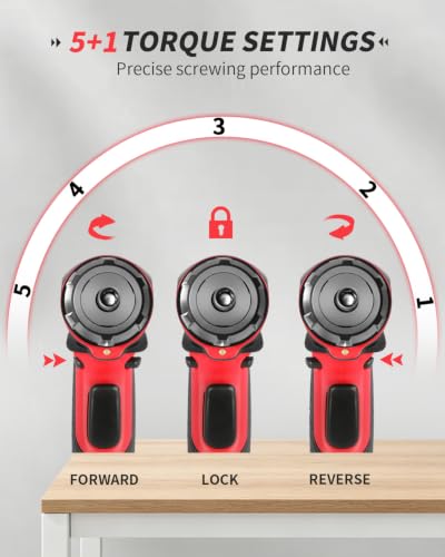AVID POWER 4V Electric Cordless Screwdriver Set 5.65Nm 37 Bits with Case - color: 1-red