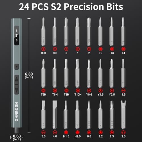SHARDEN 29 iN 1 Upgraded Mini Electric Screwdriver With Screen Display(Red) - color: Upgraded-red
