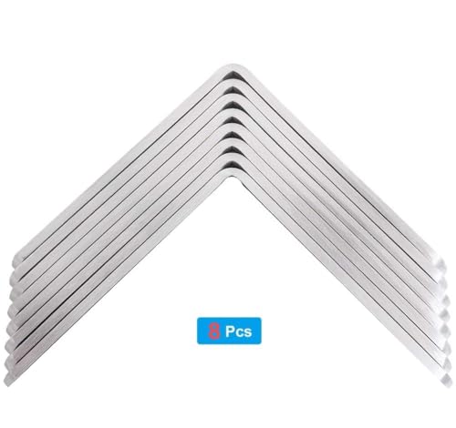 Stainless Steel Corner Bracket - 8 PCS Heavy Duty Right Angle Brackets for Wood Furniture and Metal Joints -6 x6 Inch - with Screw - size: 6 x 6 inch 8 pieces