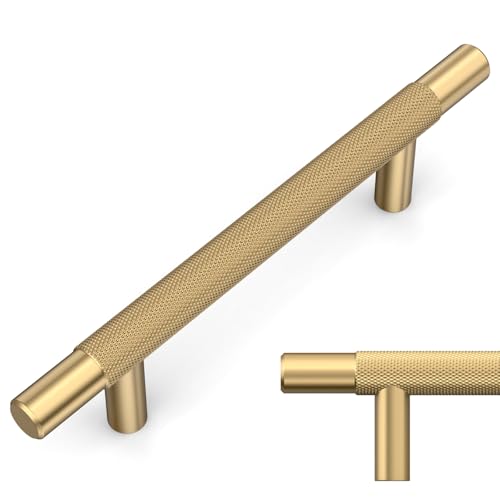 Amerdeco 10 Pack Champagne Bronze Knurled Cabinet Pulls 3.75 Inch Hole Centers Kitchen Cabinet Handles Hardware Kitchen Handles for Cabinets Handles IH0006 - color: Champagne Bronze, size: 3.75"/96MM Hole Center