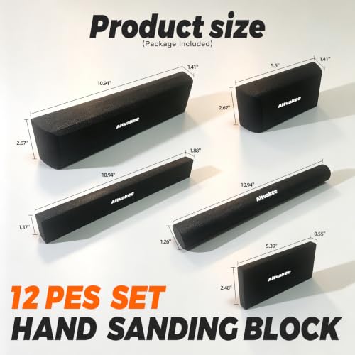 Sanding Blocks 12Pcs EVA Foam Wet Dry Sponge for Auto Wood