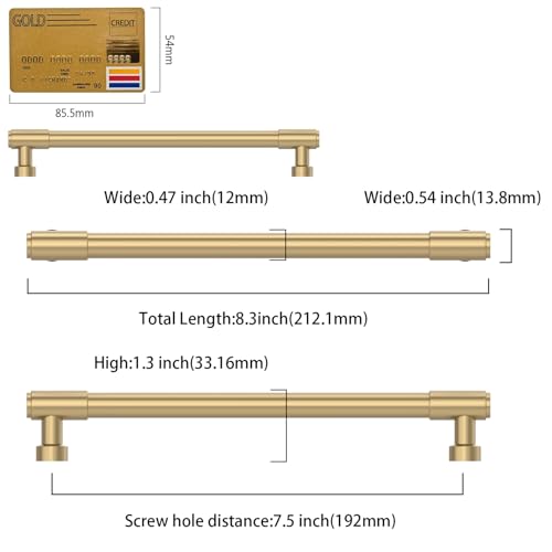 Amerdeco 10 Pack Champagne Bronze Cabinet Pulls 7.5 Inch(192mm) Hole Center Drawer Pulls Cabinet Hardware Kitchen Cabinet Handles for Bathroom ZH0075 - color: Champagne Bronze, size: 7.5"/192MM Hole Center