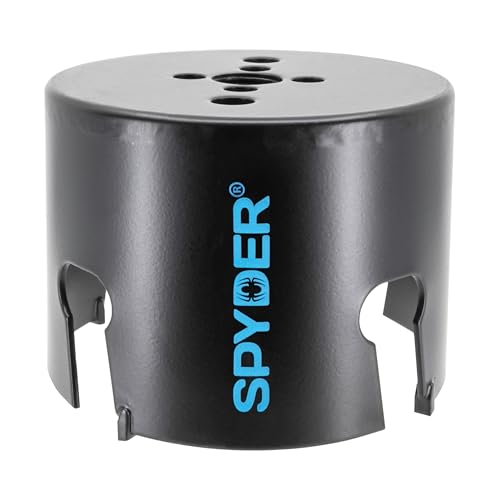 Spyder 3-1/2-Inch Diameter Carbide Tipped Hole Saw, for Fiber Cement Board, Wood, PVC, Plastic, Concrete Block, Ceramic Tile, and More (600038CF) - size: 3-1/2 inch