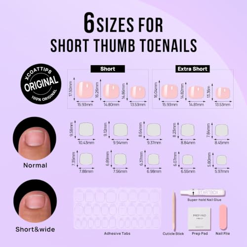 BTArtbox Press On Toenails, Honey Trap, Short Squoval, Pink Chrome, 32Ct - color: I-Honey Trap