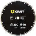 12 Inch Diamond Blade for Angle Grinder — Diamond Cutting Wheel for Cutting Stone, Marble, Granite, Brick, Masonry, Paving Flag, Concrete — Diamond Saw Blades Segment Height 0.394” (10 mm) — GRAFF - size: Ø 12 Inch Segment, style: Diamond Segment Blades