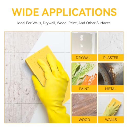 4 Pack 9" Double Drywall Wet Sanding Sponge | 9" Double Sided Sponge for Smooth Surface Finishing, D-ust-Reducing, Washable Drywall Sponge for Home DIY & Professional Use
