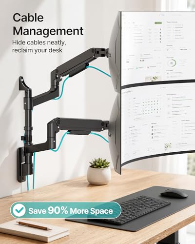 Dual Wall Mount Monitor Arm for 17-49" Ultrawide Screens - size: Dual