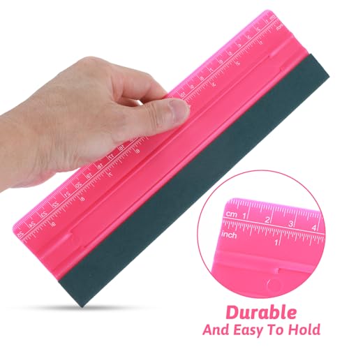Wallpaper Smoothing Tool, Professional Vinyl Squeegee with Ruler Felt Squeegee for Vinyl Decals Sticker Paper Wallpaper Window Film Tools - size: 10inch