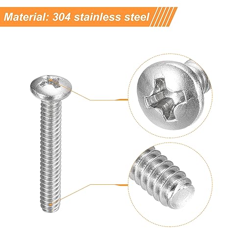 uxcell #6-32x7/8 Pan Head Machine Screws 304 SS Phillips Drive, 25 Pack - size: #6-32x7/8"