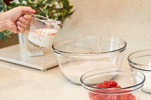 Anchor Hocking Glass Measuring Cups, 3 Piece Set (1 Cup, 2 Cup, 4 Cup liquid measuring cups) - style: 3pc Set