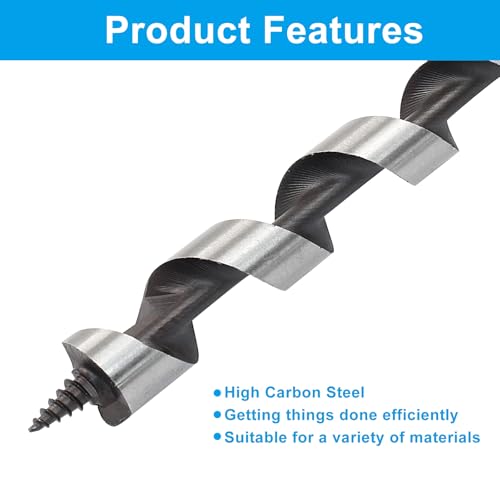5/8 Inch Wood Auger Drill Bit 12 Inch Long Hex Shank for Hardwood - size: 5/8 x 12 Inch