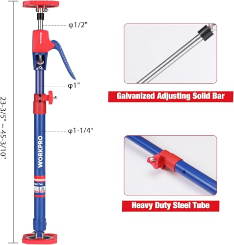 WORKPRO Cabinet Jacks, 23-5/8" to 45-1/4" Adjustable Support Pole, 4-Pack - size: Medium-23.6"-45.3" 4PC