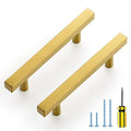 Ravinte Gold Cabinet Handles 3-3/4 Inch 10 Pack, Square Cabinet Pulls - size: 3-3/4 Inch Hole Centers
