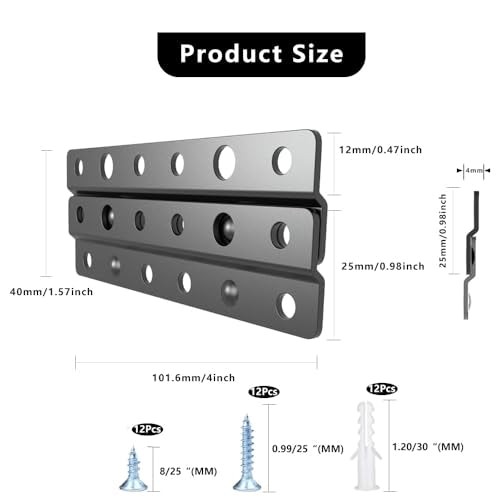 Metal Interlocking French Cleat Picture Hanger 4", 4 Pairs - size: 4 Inch