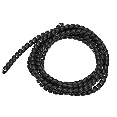 uxcell Flexible Spiral Tube Wrap Cable Management Sleeve 8mm X 10mm Computer Wire Manage Cord 2 Meters Length Black - color: Black