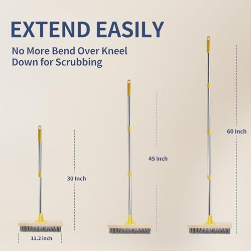 Stainless Steel Deck Brushes with Long Handle for Scrubbing Concrete Floor