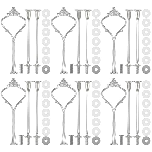 Patelai 6 Sets 3 Tiered Tray Hardware Kit,Simple,Silver - color: Silver, size: Simple