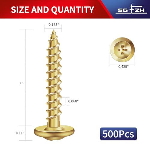 #8 x 1 Wood Screw 500Pcs Alloy Steel Standard Thread Truss Head Fast Self Tapping by SG TZH - size: #8 x 1"