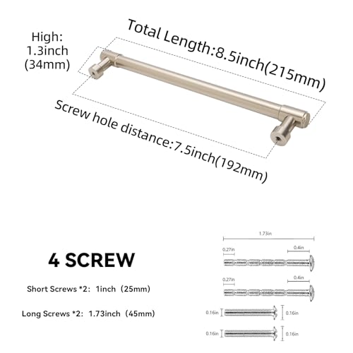 10 Pack 7-1/2 Inch(192mm) Kitchen Cabinet Handles Champagne Bronze Cabinet Pulls Alloy Drawer Pulls Solid Cabinet Hardware - color: Champagne Bronze, size: 7-1/2'' Hole Center(192mm)