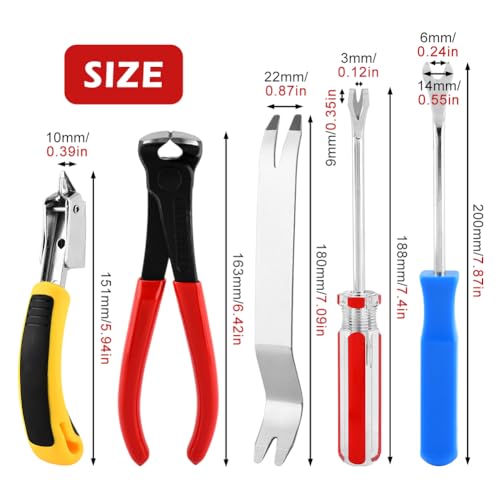 5‑Pack Upholstery Carpet Staple Remover and Nail Puller Remover Tool Set