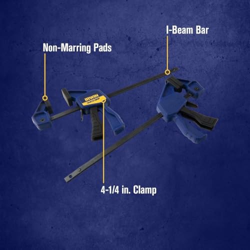 IRWIN QUICK-GRIP Bar Clamps for Woodworking, One-Handed, Micro, 4-1/4", 2 Pack (1964747) - size: 2 count (Pack of 1)