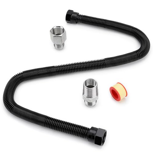 Stanbroil 1/2" OD x 3/8" ID 24" Non-Whistle Flexible Gas Line Connector Kit - size: 24"