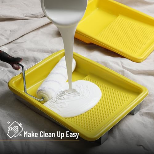 Bates- Paint Tray Liner, 9 Inch, 10 pcs, Yellow Paint Pans Trays - color: Yellow, size: 10 Pack 9 Inch