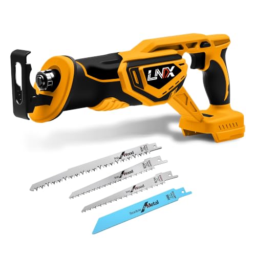 Cordless Reciprocating Saw for DEWALT 20V MAX Battery, Brushless Electric Recip Saw with 4 Blades, 0-2800 SPM Variable Speed, Tool-Free Blade Change, for Wood/PVC/Metal Cutting