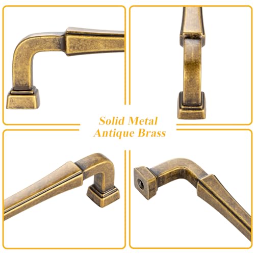 3 Inch Antique Brass Cabinet Pulls Kitchen Handles 10 Pack 3175 - color: Antique Brass, size: 3 In Hole Distance