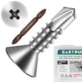 500pcs #8 x 5/8 Sheet Metal Self Tapping Screws Assortment Kit, 410 Stainless Steel Flat Head High-Strength Fast Self-Drilling Screws, Bright Finish - size: #8x5/8"