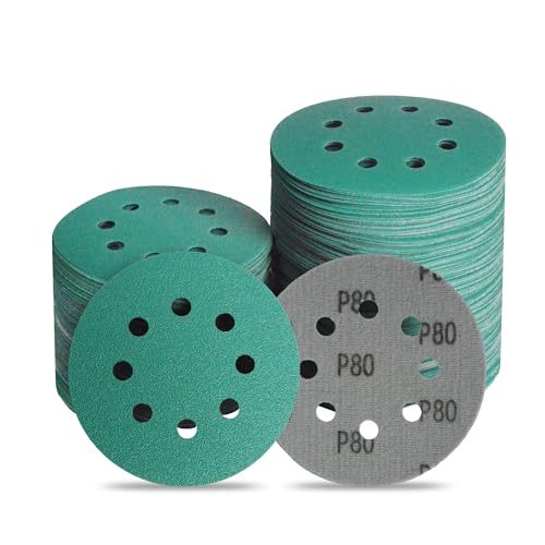 5 Inch 8 Hole P80 Grit Zirconia Wet Dry Sanding Discs - 50 Pack - size: 80 Grit