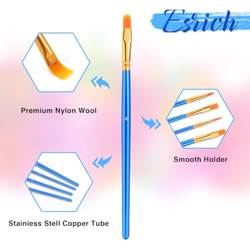 ESRICH 200PCS Paint Brushes, Paint Brush for Acrylic Painting - color: Blue, size: 200