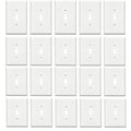 ZEFTV Over-Size Toggle Light Switch Wall Plates 1-Gang 5.5" x 3.5" Switch Electrical Cover Plate Unbreakable Thermoplastic Faceplate, White (20 Pack) - color: Over-Size,Single Toggle, size: 20 Pack