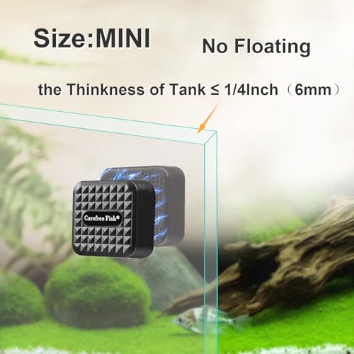 Carefree Fish Aquarium Mini Magnetic Cleaner for Glass Fish Tank Tiny Algae Scraper Not Floating - color: Black, size: Mini