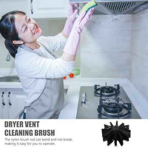 DOITOOL 2 Pcs 4 Inch Chimney Brush Head, Fireplace Cleaner Dryer Vent Cleaner, Flexible Nylon Chimney Sweep Cleaning Brush for Fireplace, Vent Pip, Stove Pipes, Works with Most Rod Sets