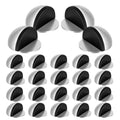 24 Pack Self Adhesive Door Stoppers (Silver), Stainless Steel Door Stops for Bottom of Door - Semi Circle Floor Mounted Door Stoppers for Bedroom, Living Room, Bathroom, Office