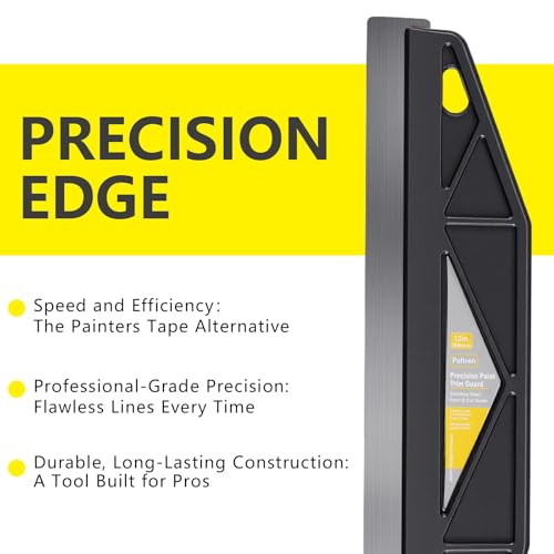 12-Inch Paint Edger & Trim Guard, Stainless Steel Straight Edge Tool - color: Black