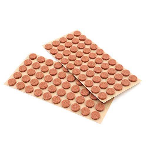 Furniture Felt Pads 3/8" (10mm) Diameter Round 3M Self Adhesive Protects Kitchen Cabinets, Drawers, Desks and Furniture Against Bumps and Scratches 100 Pack - Sienna (Maple) - color: Sienna 100 Pack