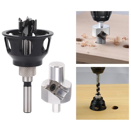 Drilling Guides Jig Tool, Vertical Bit Guides for Dog Hole Polishing Finishing, Aluminum Alloy Dowel Jig Kit with Right Angle Locator, Straight Hole Drill Fixture