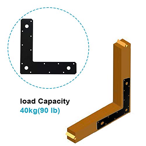 heneng 8 Pack Flat Corner Bracket,9" x 2-1/8" L Shaped Mending Plate - size: 9" x 2-1/8" (Pack of 2)