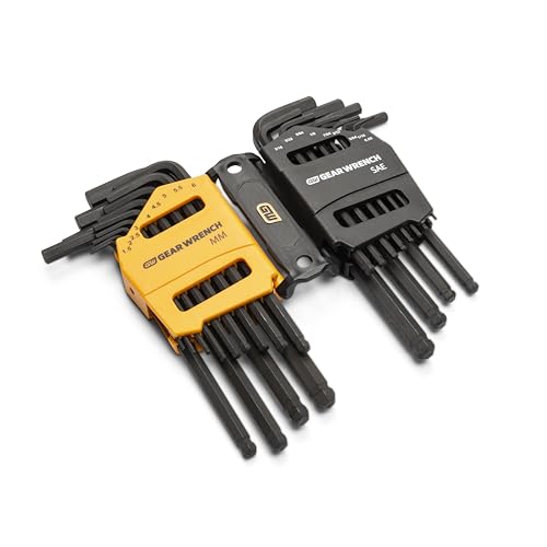 GEARWRENCH 26 Piece SAE/Metric Ball End Long Arm Hex Key Set - 83505