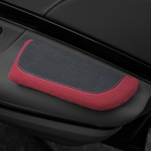 Alcantane Elbow Rest: Memory Foam Support for Car Legs and Knee, Anti-Fatigue - color: Red right hand pad
