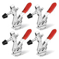POWERTEC 4PK Toggle Clamp, 500 lbs Holding Capacity, 225D Quick Release Horizontal Clamps w/Antislip Rubber Pressure Tip for Woodworking Jigs and Fixtures,Welding, Drill Press, Crosscut Sled(20325-P2) - style: 225D, 4PK