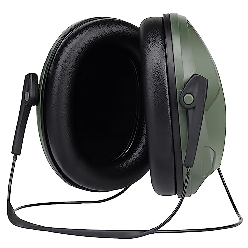Tactical Shooting Earmuffs,Rear Mounted Noise Cancelling Headphones for Tactical Games, Construction Site, Hunting - color: Green