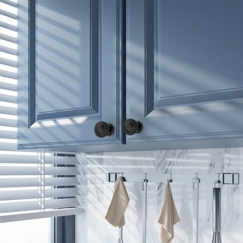 Amerdeco 10 Pack Matte Black Cabinet Knobs Single Hole Cabinet Pulls 1 Inch Drawer Knobs for Bathroom Cabinets ZH0086 - color: Matte Black, size: 1" Single Hole