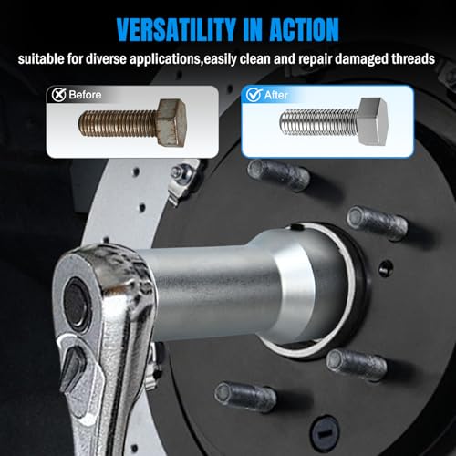 Nilight 10PCS Axle Spindle Thread Set with Case 8 Metric UNF Dies UNEF Nuts - size: 10PCS Metric & UNF