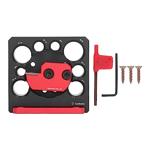 Focket Carbide Inserts Dowel Maker Jig, 8 Holes 8mm to 20mm Adjustable Woodworking Dowel Jig Kit, High Speed Electric Drill Milling Dowel Round Rod Auxiliary Tool Drill Guide Locator