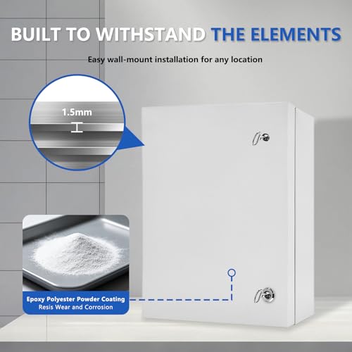 Outdoor Electrical Box 28x20x10 NEMA 4X IP66 Waterproof Box - size: 28 x 20 x 10''