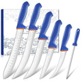 DRAGON RIOT 6-Piece Boning Butcher Knife Set 10inch, Stainless Steel - color: 6-Pcs